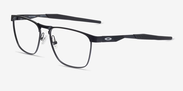 Oakley Flip Kick Matte Black MetalEyeglass Frames from EyeBuyDirect, Angle View