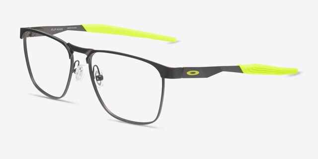Oakley Flip Kick Gunmetal MetalEyeglass Frames from EyeBuyDirect, Angle View
