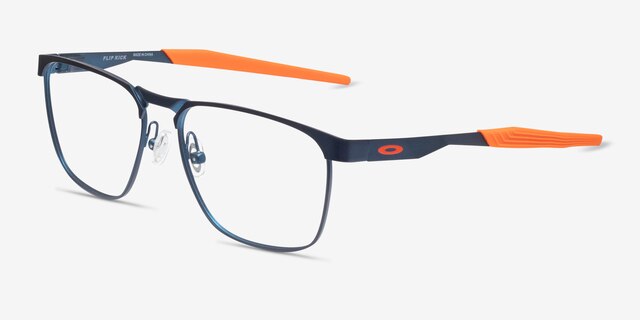 Oakley Flip Kick Navy MetalEyeglass Frames from EyeBuyDirect, Angle View