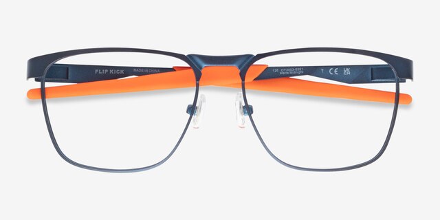 Oakley Flip Kick Navy MetalEyeglass Frames from EyeBuyDirect, Closed View