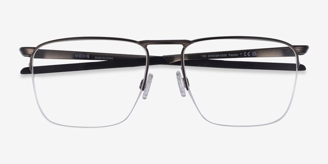 Oakley Voon Gunmetal MetalEyeglass Frames from EyeBuyDirect, Closed View