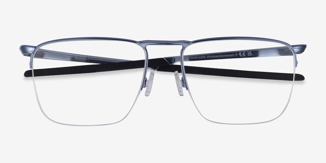 Oakley Voon Blue MetalEyeglass Frames from EyeBuyDirect, Closed View