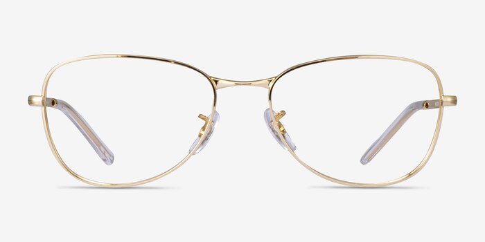 Ray-Ban RB3733V Shiny Gold Metal Eyeglass Frames from EyeBuyDirect