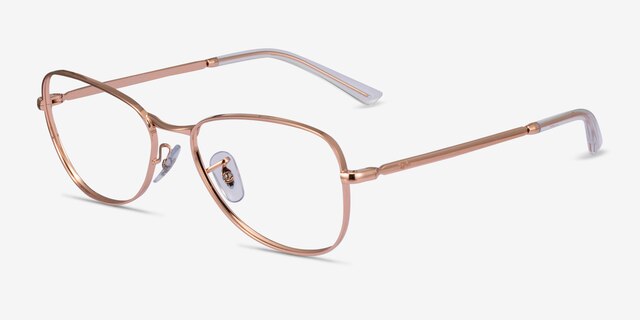 Ray-Ban RB3733V Rose Gold MetalEyeglass Frames from EyeBuyDirect, Angle View