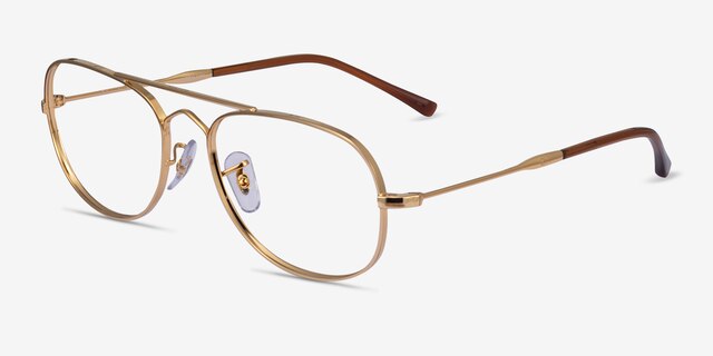Ray-Ban RB3735V Bain Bridge Gold MetalEyeglass Frames from EyeBuyDirect, Angle View