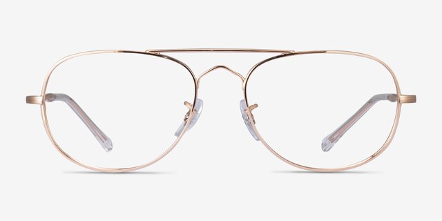Ray-Ban RB3735V Bain Bridge Rose Gold MetalEyeglass Frames from EyeBuyDirect, Front View