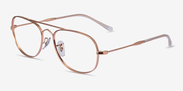 Ray-Ban RB3735V Bain Bridge Rose Gold MetalEyeglass Frames from EyeBuyDirect, Angle View