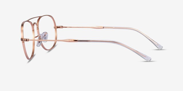 Ray-Ban RB3735V Bain Bridge Rose Gold MetalEyeglass Frames from EyeBuyDirect, Side View