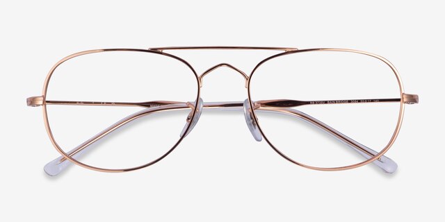 Ray-Ban RB3735V Bain Bridge Rose Gold MetalEyeglass Frames from EyeBuyDirect, Closed View