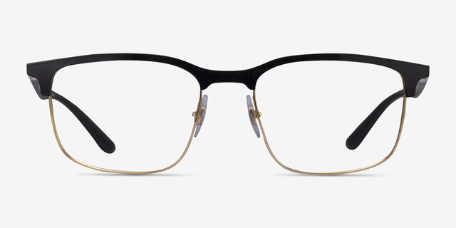 Ray-Ban RB6518 Liteforce Black Gold MetalEyeglass Frames from EyeBuyDirect, Front View