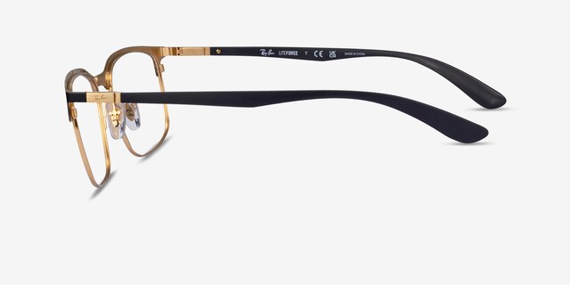 Ray-Ban RB6518 Liteforce Black Gold MetalEyeglass Frames from EyeBuyDirect, Side View