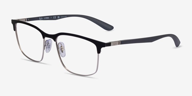 Ray-Ban RB6518 Liteforce Black Silver MetalEyeglass Frames from EyeBuyDirect, Angle View