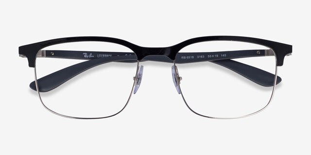 Ray-Ban RB6518 Liteforce Black Silver MetalEyeglass Frames from EyeBuyDirect, Closed View