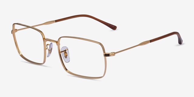 Ray-Ban RB6520 Gold MetalEyeglass Frames from EyeBuyDirect, Angle View