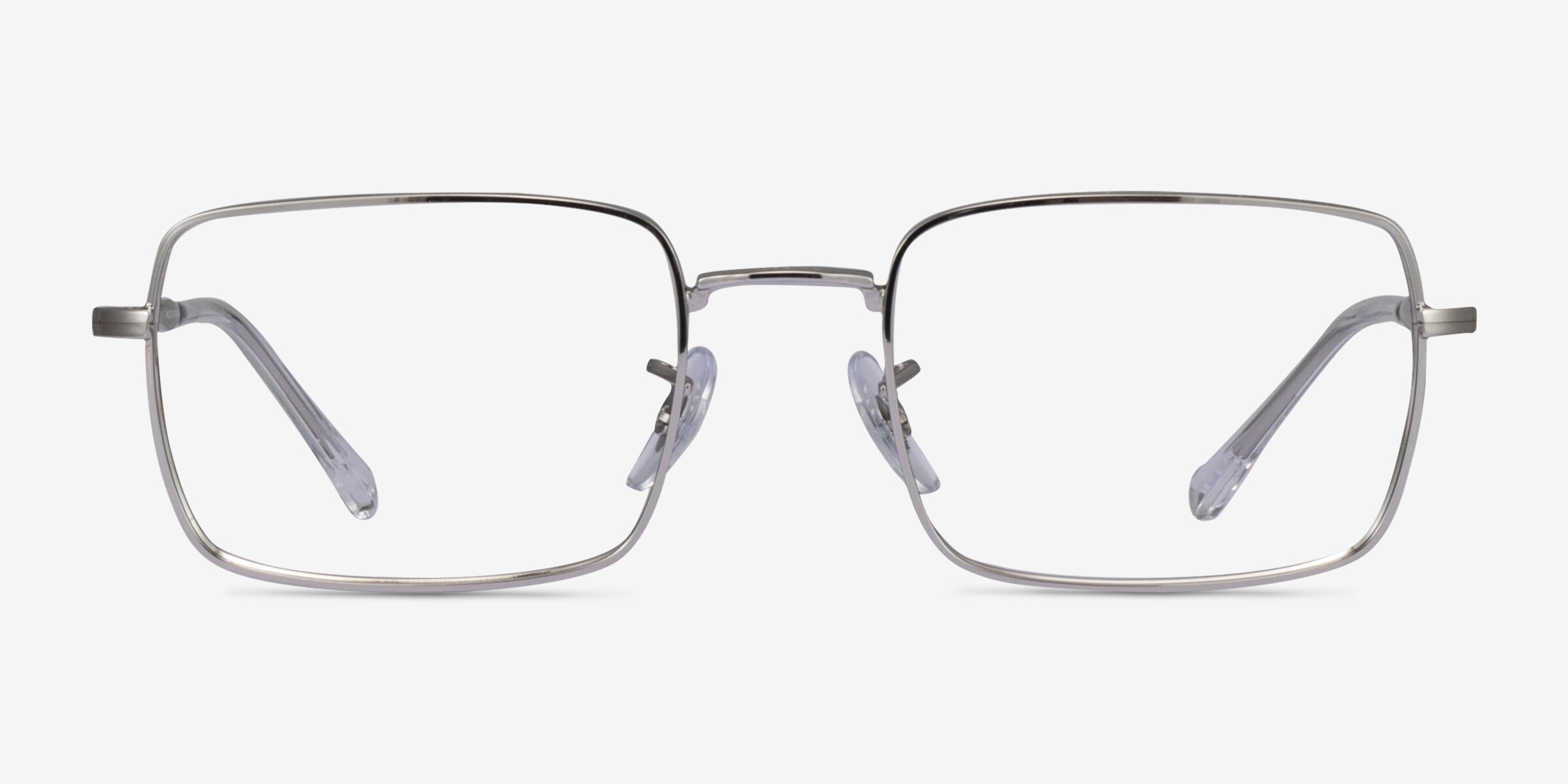 Ray-Ban RB6520 - Rectangle Silver Frame Eyeglasses | Eyebuydirect