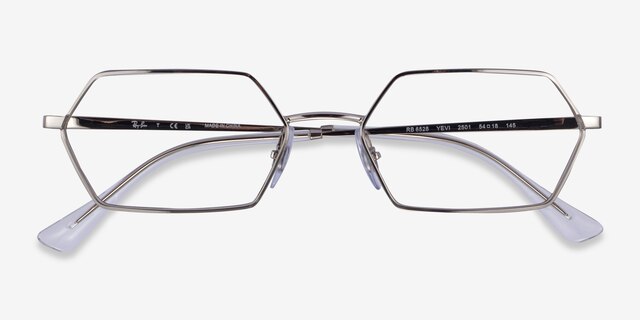 Ray-Ban RB6528 Yevi Silver MetalEyeglass Frames from EyeBuyDirect, Closed View