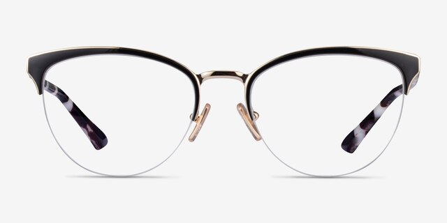 Vogue Eyewear VO4304 Black Gold MetalEyeglass Frames from EyeBuyDirect, Front View