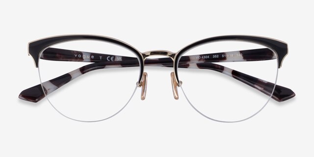 Vogue Eyewear VO4304 Black Gold MetalEyeglass Frames from EyeBuyDirect, Closed View