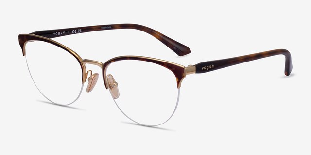 Vogue Eyewear VO4304 Tortoise Gold MetalEyeglass Frames from EyeBuyDirect, Angle View