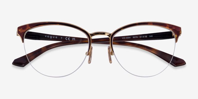 Vogue Eyewear VO4304 Tortoise Gold MetalEyeglass Frames from EyeBuyDirect, Closed View
