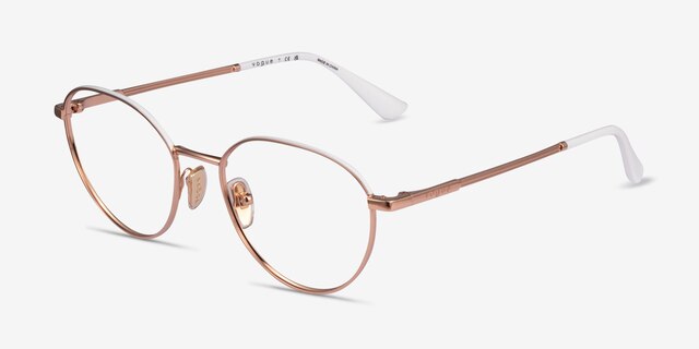 Vogue Eyewear VO4306 Rose Gold White MetalEyeglass Frames from EyeBuyDirect, Angle View