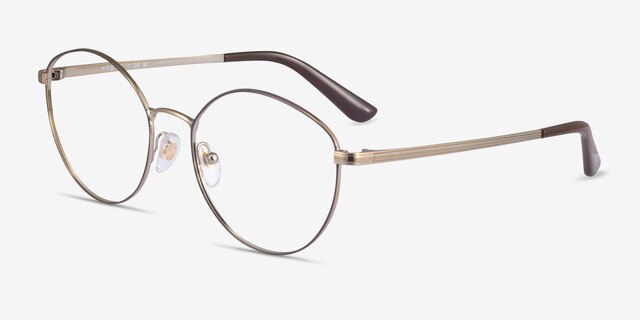 Vogue Eyewear VO4025 Brown Gold MetalEyeglass Frames from EyeBuyDirect, Angle View