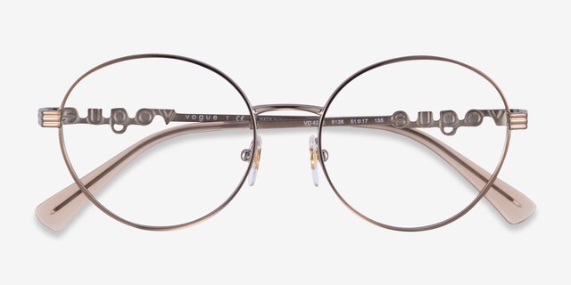 Vogue Eyewear VO4222 Light Brown MetalEyeglass Frames from EyeBuyDirect, Closed View