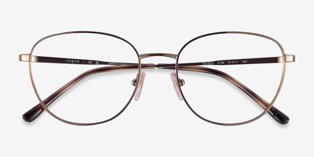 Vogue Eyewear VO4231 Light Brown MetalEyeglass Frames from EyeBuyDirect, Closed View