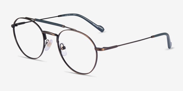Vogue Eyewear VO4239 Brown Gunmetal MetalEyeglass Frames from EyeBuyDirect, Angle View