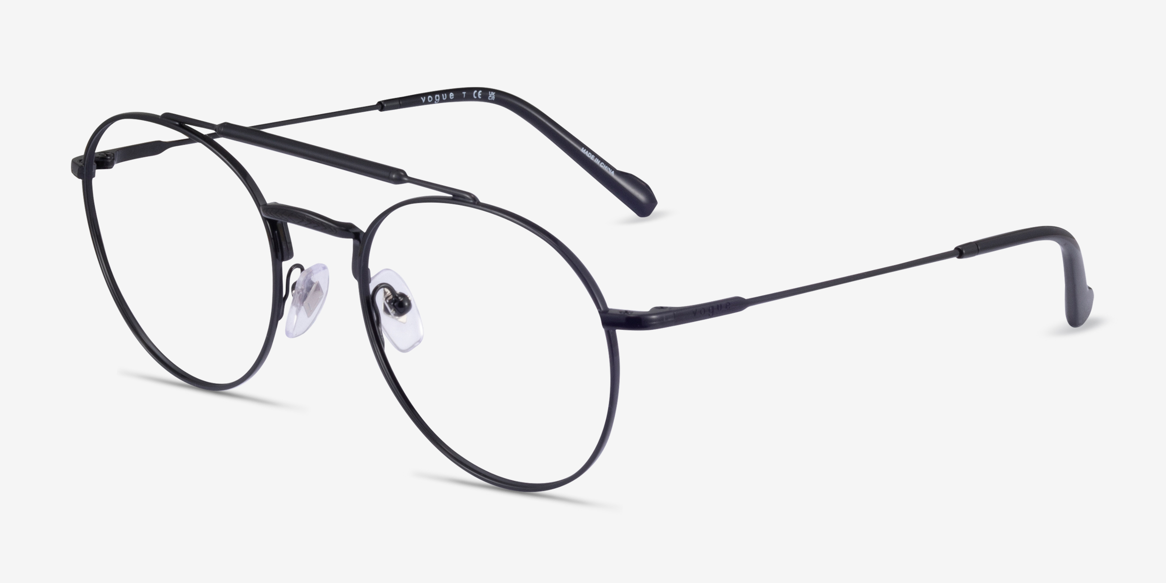 Vogue Eyewear VO4239 - Aviator Shiny Black Frame Eyeglasses | Eyebuydirect