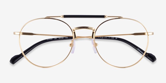 Vogue Eyewear VO4239 Gold Black MetalEyeglass Frames from EyeBuyDirect, Closed View