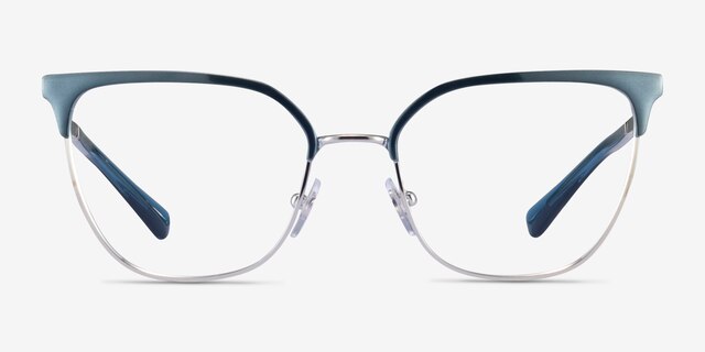 Vogue Eyewear VO4249 Blue Silver MetalEyeglass Frames from EyeBuyDirect, Front View