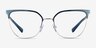 Vogue Eyewear VO4249 Blue Silver MetalEyeglass Frames from EyeBuyDirect, Front View