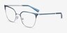 Vogue Eyewear VO4249 Blue Silver MetalEyeglass Frames from EyeBuyDirect, Angle View
