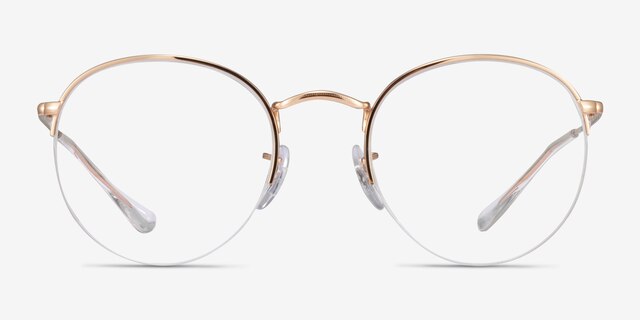 Ray-Ban RB3947V Round Gaze Rose Gold MetalEyeglass Frames from EyeBuyDirect, Front View