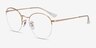 Ray-Ban RB3947V Round Gaze Rose Gold MetalEyeglass Frames from EyeBuyDirect, Angle View