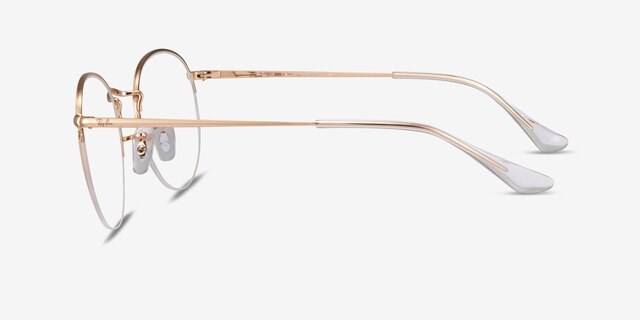Ray-Ban RB3947V Round Gaze Rose Gold MetalEyeglass Frames from EyeBuyDirect, Side View