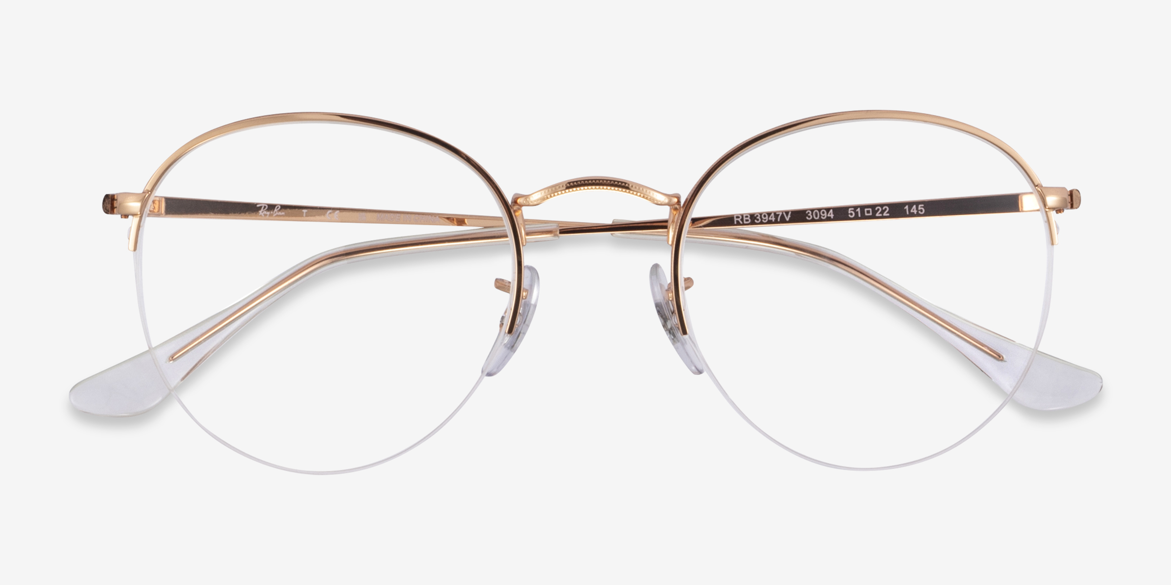Ray-Ban RB3947V Round Gaze - Round Rose Gold Frame Eyeglasses ...