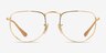 Ray-Ban RB3958V Elon Shiny Gold MetalEyeglass Frames from EyeBuyDirect, Front View
