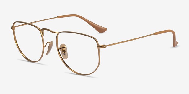Ray-Ban RB3958V Elon Shiny Gold MetalEyeglass Frames from EyeBuyDirect, Angle View