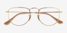 Ray-Ban RB3958V Elon Shiny Gold MetalEyeglass Frames from EyeBuyDirect, Closed View