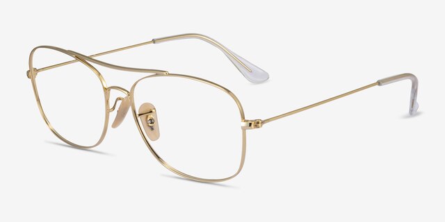 Ray-Ban RB6499 Gold MetalEyeglass Frames from EyeBuyDirect, Angle View