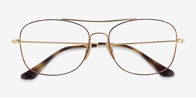 Ray-Ban RB6499 Gold Tortoise MetalEyeglass Frames from EyeBuyDirect, Closed View