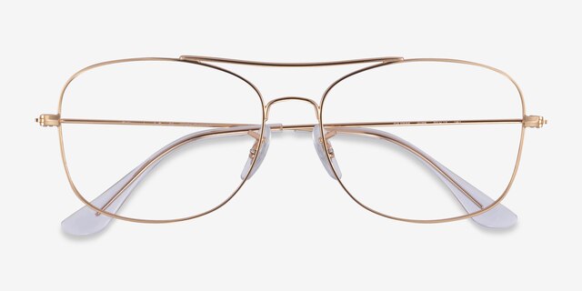 Ray-Ban RB6499 Rose Gold MetalEyeglass Frames from EyeBuyDirect, Closed View