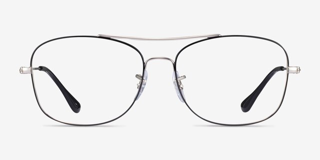 Ray-Ban RB6499 Black Silver MetalEyeglass Frames from EyeBuyDirect, Front View