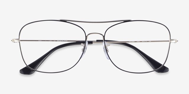 Ray-Ban RB6499 Black Silver MetalEyeglass Frames from EyeBuyDirect, Closed View