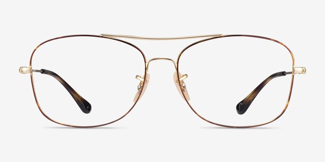 Ray-Ban RB6499 Tortoise Gold MetalEyeglass Frames from EyeBuyDirect, Front View