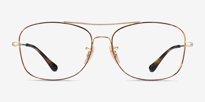 Ray-Ban RB6499 Tortoise Gold Metal Eyeglass Frames from EyeBuyDirect