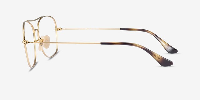 Ray-Ban RB6499 Tortoise Gold MetalEyeglass Frames from EyeBuyDirect, Side View