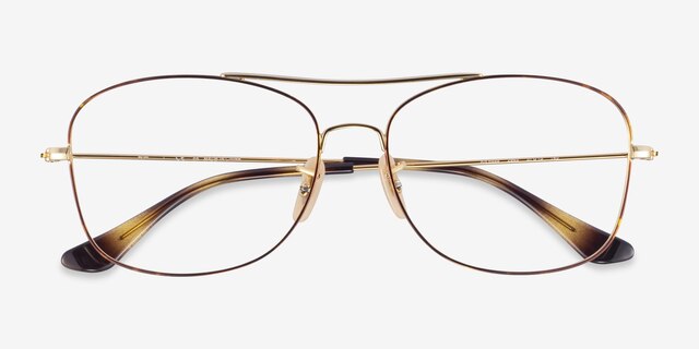 Ray-Ban RB6499 Tortoise Gold MetalEyeglass Frames from EyeBuyDirect, Closed View